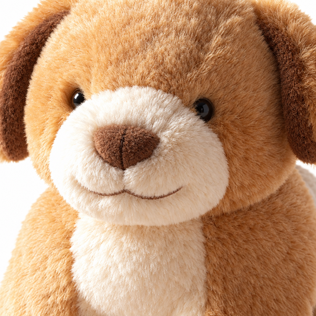 Weighted Puppy soft plush texture detail on linen