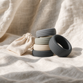 Soft Grip Comfort Ring Set four ridged rings with linen pouch