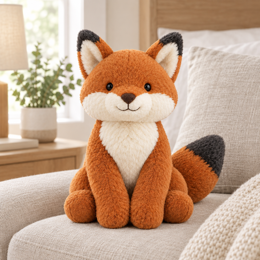 Weighted Fox Companion comfort companion lifestyle on linen